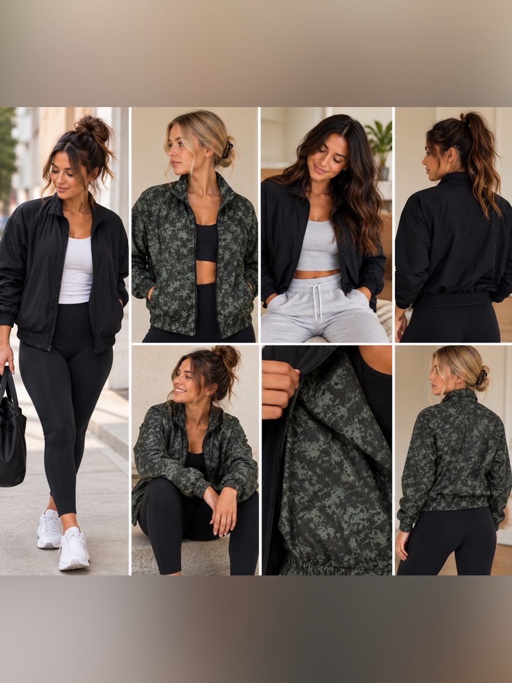 (#13) Lululemon Bombs Away Reversible Jacket Black Camo Size 8